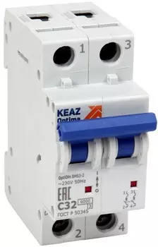 Автоматический выключатель КЭАЗ 260587 OptiDin BM63-2B2-УХЛ3 (6кА)