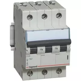 Автоматический выключатель Legrand 404006 TX 6000 - 6 кА - тип характеристики B, 3П, 400 В~, 63 А, 3 модуля