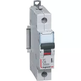 Автоматический выключатель Legrand 409111 DX 10000 - 16 кА - тип характеристики C, 1П, 230/400 В~, 6 А, 1 модуль