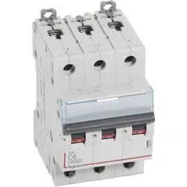 Автоматический выключатель Legrand 409251 DX 10000 - 16 кА - тип характеристики С, 3П, 400 В~, 6 А, 3 модуля
