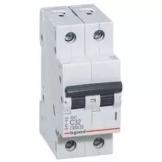 Автоматический выключатель Legrand 419700 двухполюсный RX3 4,5 кА C 32 А