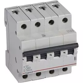 Автоматический выключатель Legrand 419747 RX - 4,5 кА - тип характеристики C, 400 В~, 63 А, 4П, 4 модуля