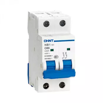 Автоматический выключатель модульный CHINT 179645 2P, тип характеристики B, 2А, 6кА, NB1-63 (R)