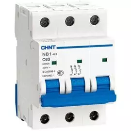 Автоматический выключатель модульный CHINT 179700 3P, тип характеристики C, 16A, 6kA, NB1-63 (R)