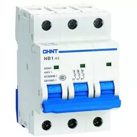 Автоматический выключатель модульный CHINT 179710 3P, тип характеристики C, 63A, 6kA, NB1-63 (R)