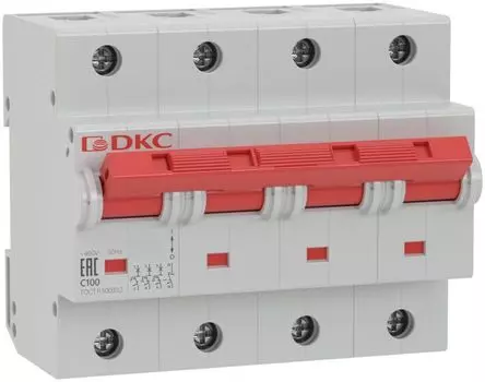 Автоматический выключатель модульный DKC MD125-4ND80 3P+N 80А D 20kA, "YON"