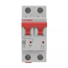 Автоматический выключатель модульный DKC MD63-2C6-6 2P 6А C 6kA, "YON"