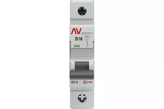 Автоматический выключатель EKF mcb6-1-16B Averes AV-6 (B) 1P 16А 6kA