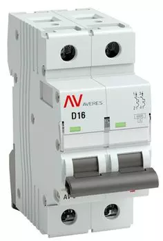 Автоматический выключатель модульный EKF mcb6-2-16D-av Averes AV-6 (D) 2P 16А 6kA