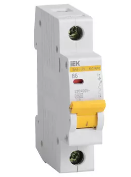 Автоматический выключатель модульный IEK MVA20-1-006-B 1п B 6А 4.5кА ВА47-29