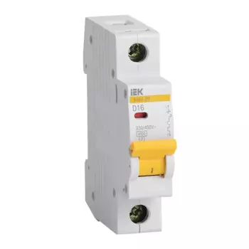 Автоматический выключатель модульный IEK MVA20-1-016-D 1п D 16А 4.5кА ВА47-29