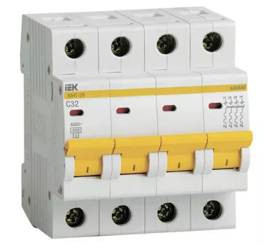 Автоматический выключатель модульный IEK MVA20-4-032-C 4п C 32А 4.5кА ВА47-29