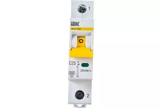 Автоматический выключатель модульный IEK MVA31-1-025-C 1п C 25А 6кА ВА47-60M