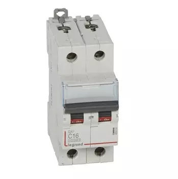 Автоматический выключатель Legrand 409202 DX 10000 - 16 кА - тип характеристики С, 2П, 230/400 В~, 16 А, 2 модуля