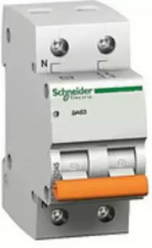 Автоматический выключатель Schneider Electric 11219 ВА63 1P+N 63A C 4,5 кА (серия "Домовой")