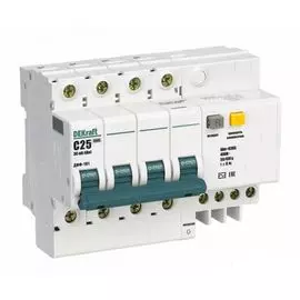 Автоматический выключатель Schneider Electric 15186DEK 3P+N 25А 30мА AC (С) со встроенной защитой от сверхтоков