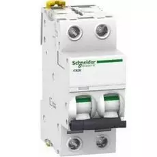 Автоматический выключатель Schneider Electric A9F74201 Acti9 - 2P, тип хар-ки C, 1 А, 400 В AC/DC, 6кА