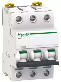 Автоматический выключатель Schneider Electric A9F88316 Acti9 - 3P, тип хар-ки B, 16 А, 400 В AC/DC, 10кА