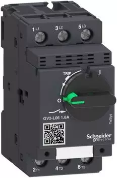 Автоматический выключатель Schneider Electric GV2L06 с магнитным расцепителем 1,6А