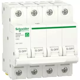 Автоматический выключатель Schneider Electric RESI9 Resi9 - 4P, тип хар-ки C, 63 А, 400 В AC, 6кА