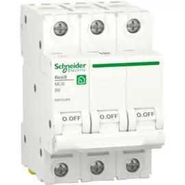 Автоматический выключатель Schneider Electric RESI9 Resi9 - 3P, тип хар-ки B, 6 А, 400 В AC, 6кА