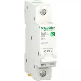 Автоматический выключатель Schneider Electric RESI9 R9F02163 (B) 63А 1P 6000A