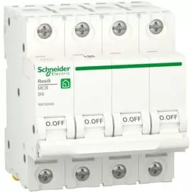 Автоматический выключатель Schneider Electric RESI9 Resi9 - 4P, тип хар-ки B, 6 А, 400 В AC, 6кА