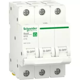 Автоматический выключатель Schneider Electric RESI9 Resi9 - 3P, тип хар-ки C, 16 А, 400 В AC, 6кА