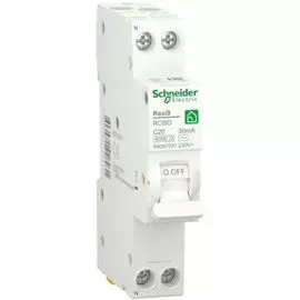 Автоматический выключатель Schneider Electric RESI9 дифференциального тока (ДИФ) 1P+N С 20А 6000A 30мА 18mm тип AC