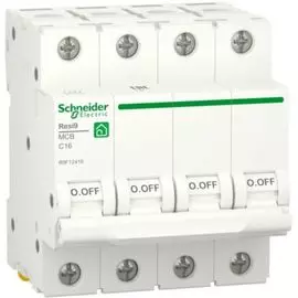 Автоматический выключатель Schneider Electric RESI9 R9F12416 (С) 16А 4P 6000A