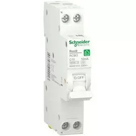 Автоматический выключатель Schneider Electric RESI9 R9D81610 дифференциального тока (ДИФ) 1P+N С 10А 6000A 10мА 18mm тип A