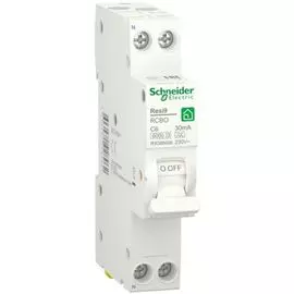 Автоматический выключатель Schneider Electric RESI9 R9D88606 дифференциального тока (ДИФ) 1P+N С 6А 6000A 30мА 18mm тип A