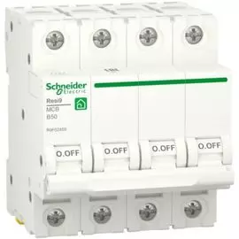 Автоматический выключатель Schneider Electric RESI9 Resi9 - 4P, тип хар-ки B, 50 А, 400 В AC, 6кА