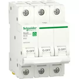 Автоматический выключатель Schneider Electric RESI9 Resi9 - 3P, тип хар-ки B, 50 А, 400 В AC, 6кА