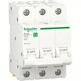 Автоматический выключатель Schneider Electric RESI9 Resi9 - 3P, тип хар-ки B, 25 А, 400 В AC, 6кА