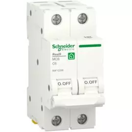 Автоматический выключатель Schneider Electric RESI9 Resi9 - 2P, тип хар-ки C, 6 А, 400 В AC, 6кА