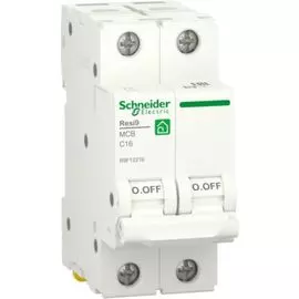 Автоматический выключатель Schneider Electric RESI9 R9F12216 (С) 16А 2P 6000A