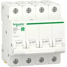 Автоматический выключатель Schneider Electric RESI9 R9F12420 (С) 20А 4P 6000A
