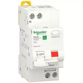 Автоматический выключатель Schneider Electric RESI9 дифференциального тока (ДИФ) 1P+N С 40А 6000A 30мА тип A