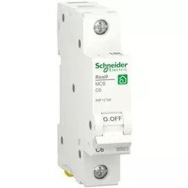 Автоматический выключатель Schneider Electric RESI9 (С) 6А 1P 6000A