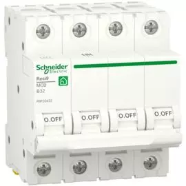 Автоматический выключатель Schneider Electric RESI9 Resi9 - 4P, тип хар-ки B, 32 А, 400 В AC, 6кА