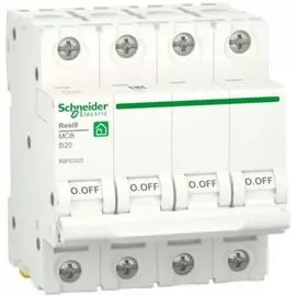 Автоматический выключатель Schneider Electric RESI9 Resi9 - 4P, тип хар-ки B, 20 А, 400 В AC, 6кА