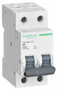 Автоматический выключатель Systeme Electric C9F14206 City9 Set B 6А 2P 4.5kA 230В