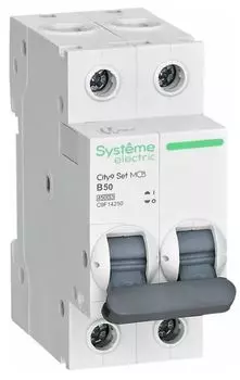 Автоматический выключатель Systeme Electric C9F14250 City9 Set B 50А 2P 4.5kA 230В