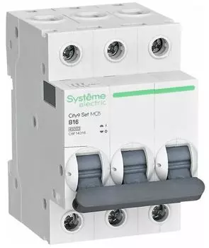 Автоматический выключатель Systeme Electric C9F14316 City9 Set B 16А 3P 4.5kA 400В