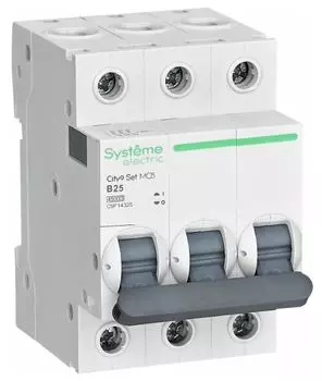 Автоматический выключатель Systeme Electric C9F14325 City9 Set B 25А 3P 4.5kA 400В