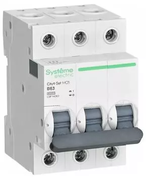Автоматический выключатель Systeme Electric C9F14363 City9 Set B 63А 3P 4.5kA 400В