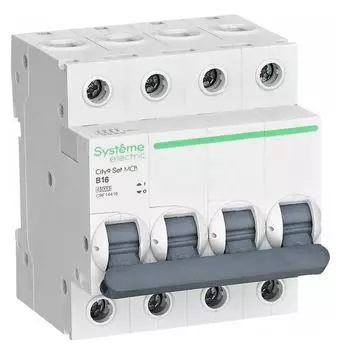 Автоматический выключатель Systeme Electric C9F14416 City9 Set B 16А 4P 4.5kA 400В