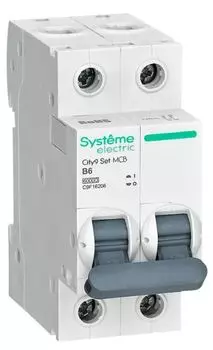 Автоматический выключатель Systeme Electric C9F16206 City9 Set B 6А 2P 6kA 230В
