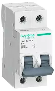 Автоматический выключатель Systeme Electric C9F16250 City9 Set B 50А 2P 6kA 230В